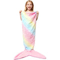 WERNNSAI Mermaid Tail Blanket - Glow in The Dark Mermaid Wearable Blanket for Girls Kids Soft Flannel Scale Sleeping Bags Winter