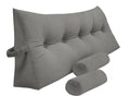 Peachwell Triangular Reading Bed Rest Pillow Large Bolster Cushion Headboard Backrest Wedge Pillow With Two Detachable Roll Pill