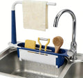 FnrjuIhs Telescopic Sink Storage Rack, 2026 New Adjustable Telescopic Sink Rack, Household Expandable Sink Organizer with Draina