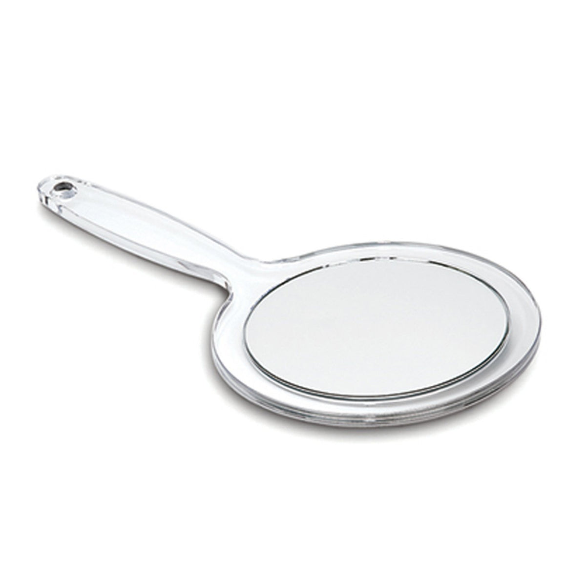 RUCCI Round Hand Held Magnifying Makeup Mirror 10X 1X Clear Acrylic Double-Sided Mirror with Handle Personal Mirror for Women (R