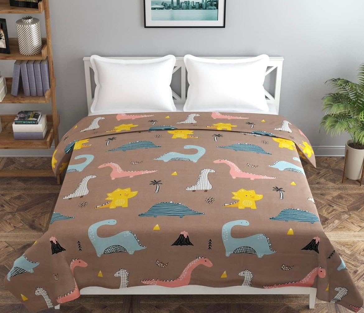 Goldzen Super Soft Glace Cotton King Size Kids Ac Comforter Ii Blanket Ii Duvet For Double Bed With 1 Flat Bedsheet And 2 Pillow