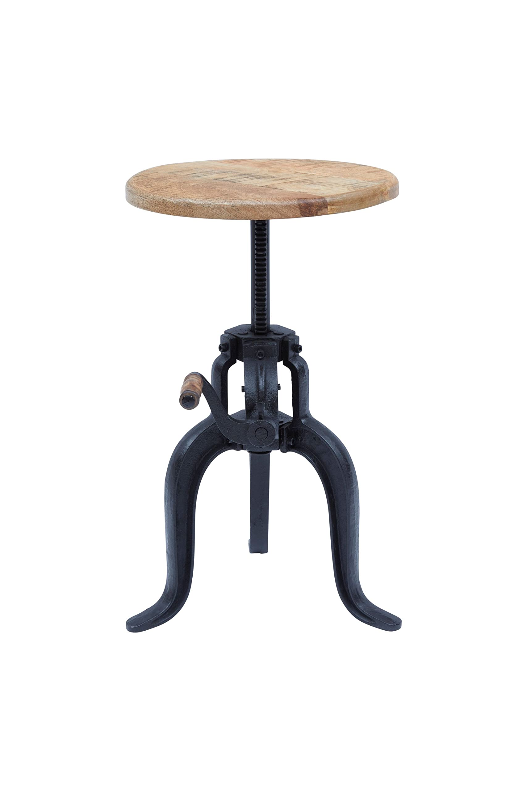 Jofran Inc. Global Archive Industrial Iron and Solid Wood Crank Table
