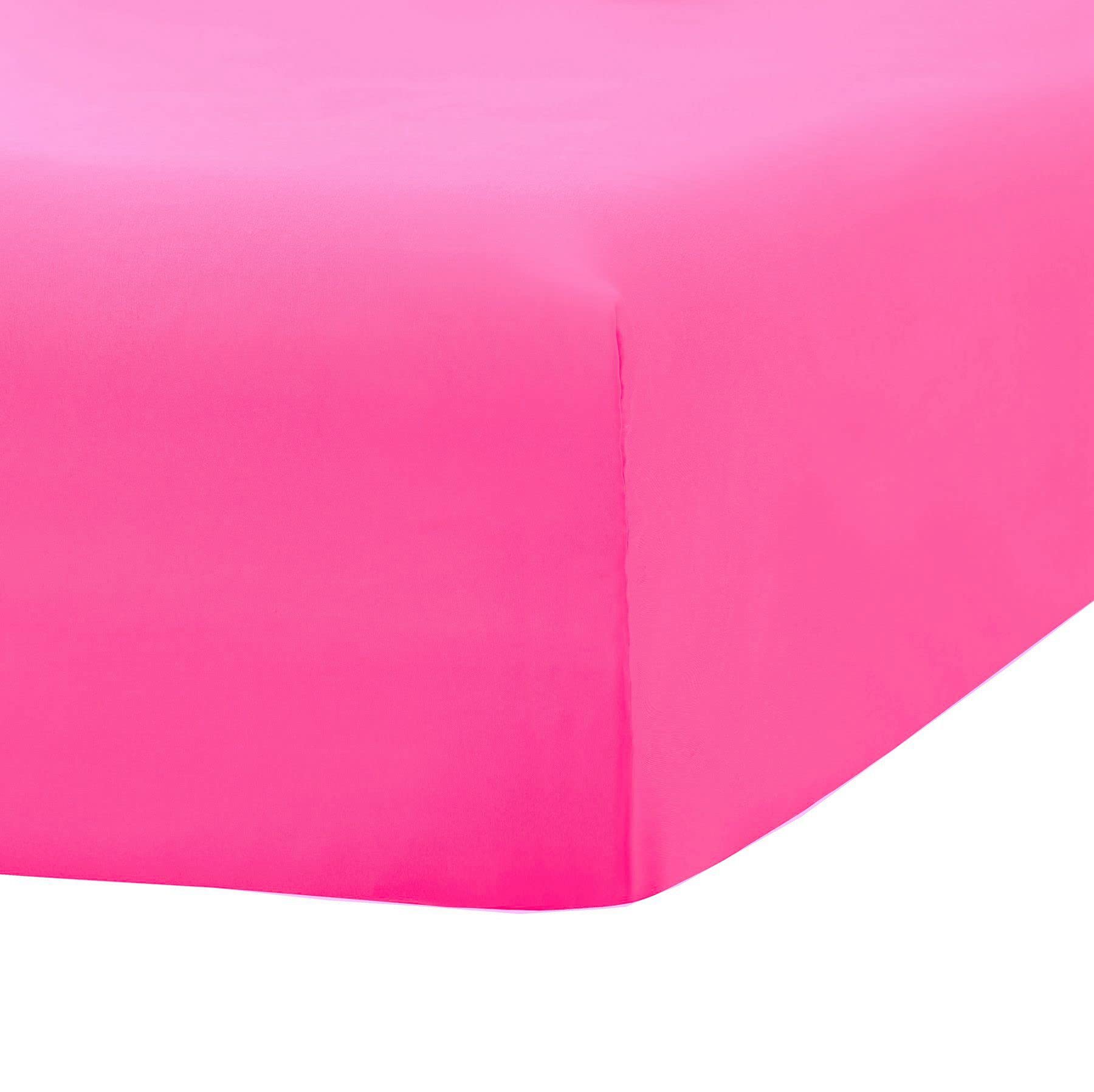 Ghooss Hot Pink Queen Fitted Sheet Only,Ultra Soft And Wrinkle Fitted Bottom Sheets For Queen Size Bed-1 Pack(Queen,Hot Pink)