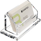 Hezong Business Card Holder, Clear Acrylic Business Card Display Stand For Desk -1 Slot Horizontal Placement 1 Pack (1 Slot-H)