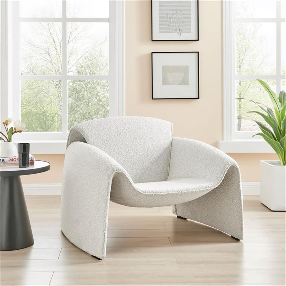 npd furniture and more Hilda Accent Chair, Standard, Boucle Beige