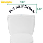 Framendino, 4 Pack Funny Reminder Decoration Put Me Down Toilet Seat Decal Sticker For Bathroom Black