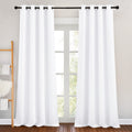 Nicetown White Room Darkening Draperies And Curtains - Home Fashion Energy Saving Grommet Top Room Darkening Drape Panels For Be