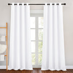 Nicetown White Room Darkening Draperies And Curtains - Home Fashion Energy Saving Grommet Top Room Darkening Drape Panels For Be