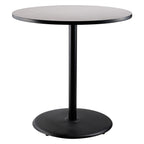 National Public Seating Nps 36&Quot; Round Cafe Table With Round Base, 42&Quot; Height, Particleboard Core/T-Mold, Grey Nebula Top, Black Frame