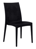 LeisureMod Modern Indoor/Outdoor Home Decorative Furniture Weave Mace Dining Chair (Armless) - Black