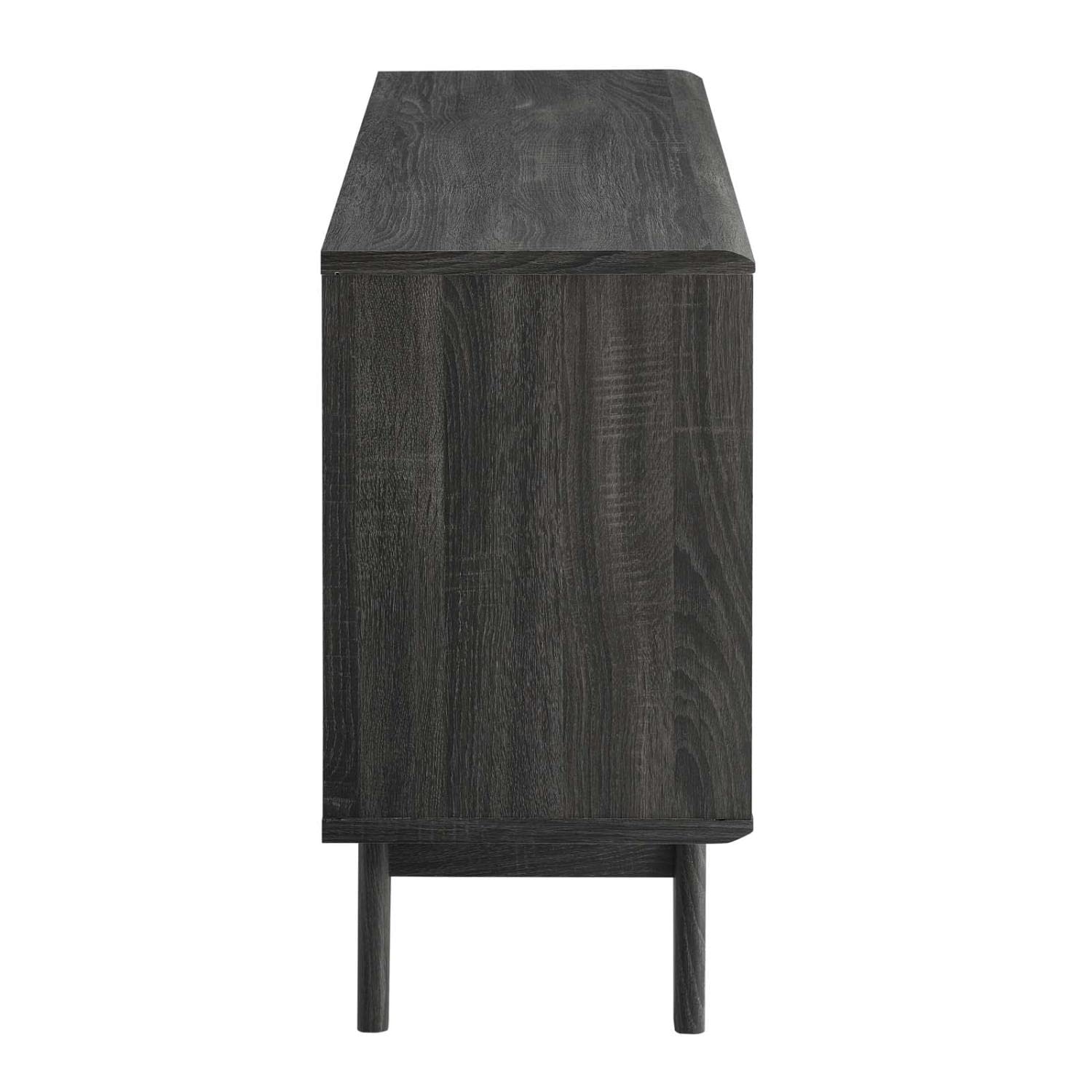 Modway Render Mid-Century Modern Two-Tier Display Stand in Charcoal