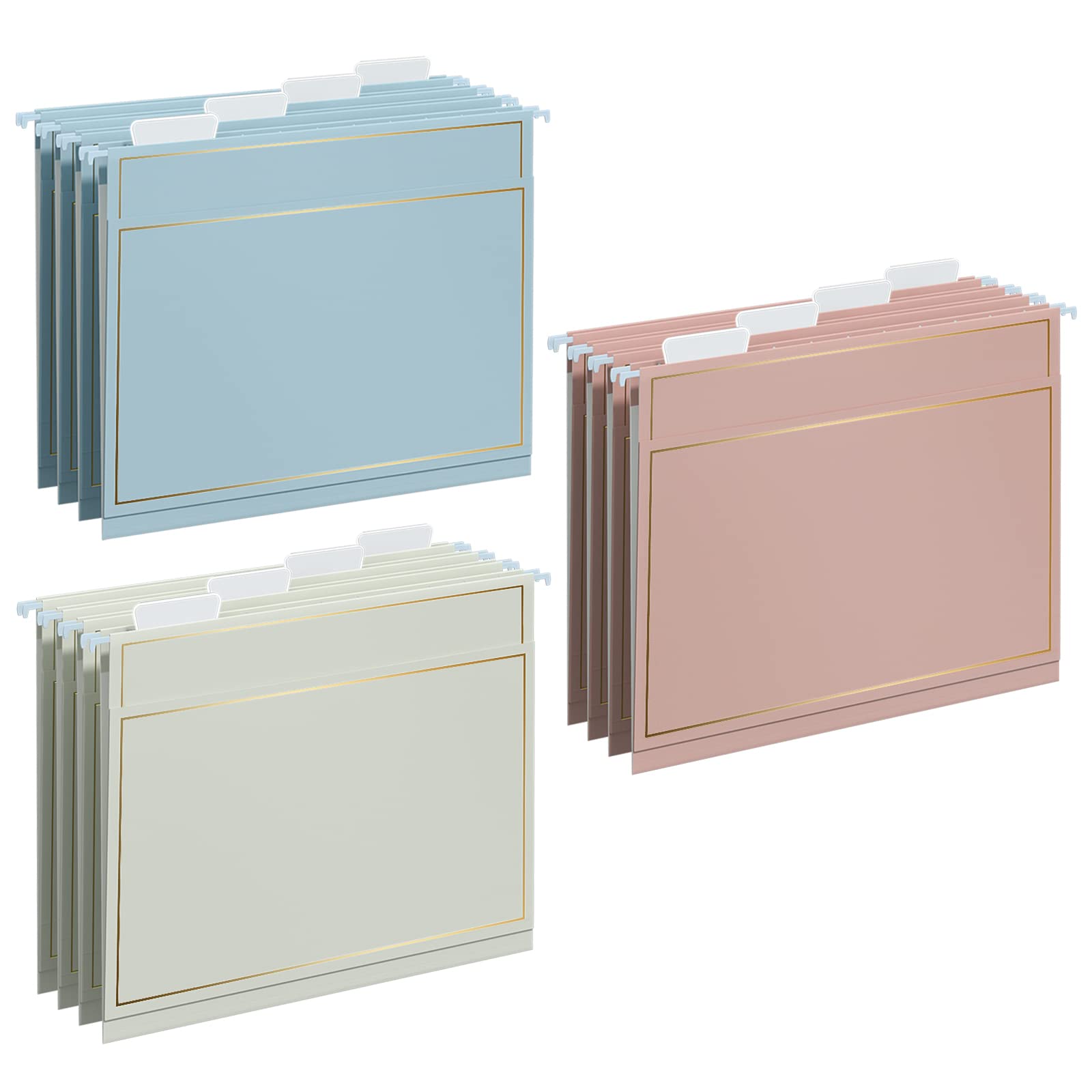 Y Yoma 6 Pack Rose Gold Hanging File Folders With Pocket Letter Size Decorative File Folder Cute Pretty Hanging Folder For Offic