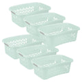 Sterilite HipHold Laundry Basket, Plastic Rectangle Clothes Hamper, 6 Pack