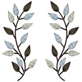 Zhengmy 2 Pieces Metal Tree Leaf Wall Decor Vine Olive Branch Leaf Wall Art Living Room, Hallway Wall Decor Outdoor Decoration(P