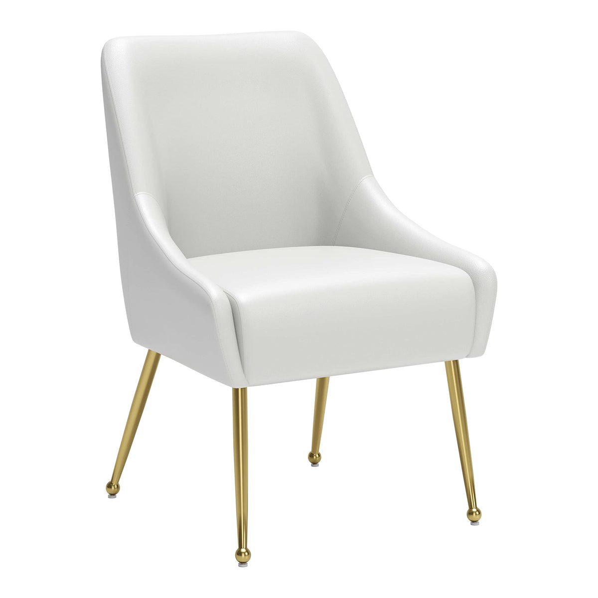 Zuo Maxine Dining Chair White & Gold