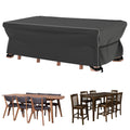 Velway Patio Furniture Set Cover - Heavy Duty 420D Waterproof Weatherproof Outdoor 6Ft Dining Table Coffee Table Chair Covers With Reflective Tape Rectangular 74'L X 47'W X 28'H - Black