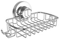 Soap Dish for Shower Suction Cup Powerful Vacuum System Rustproof 304 Stainless Steel Basket Sponges Holder with Razor Hooks for