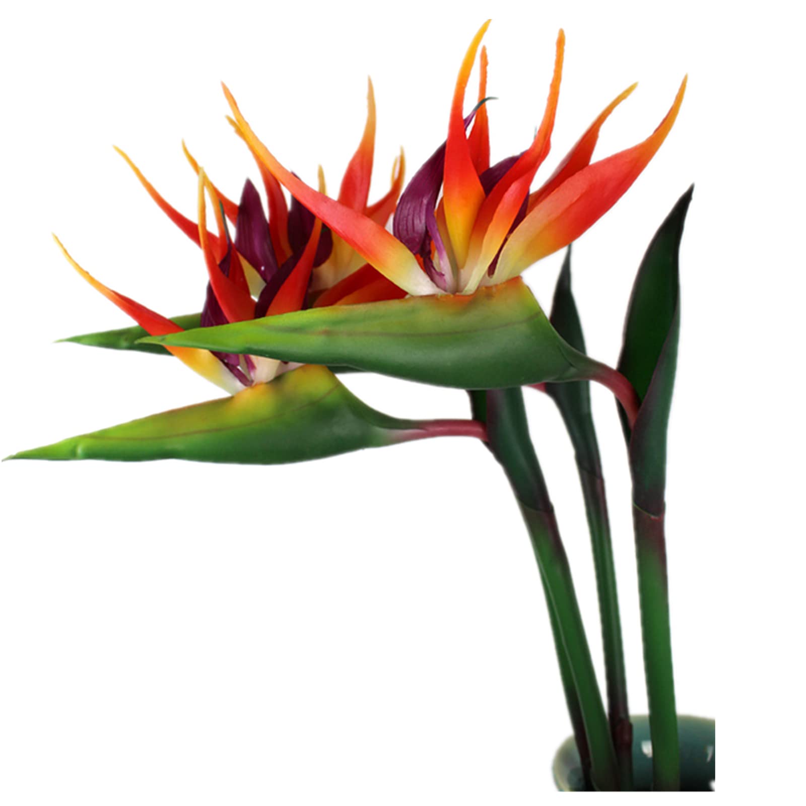 3 Pcs Large Bird of Paradise 32 Inch Permanent Flower,UV Resistant No Fade Flower Part is Made of Soft Rubber PU,Artificial Flow