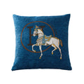 Croker Horse 18X18 Inches Throw Pillow Cushion Covers Set Pack Of 2 Pcs - Luxury Horse Embroidery Modern Style Couch Sofa Pillow