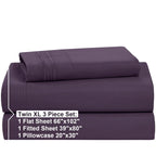 Nestl Twin Xl Sheets Set - 3 Piece Twin Xl Bed Sheets, Deep Pocket, Hotel Luxury, Extra Soft, Breathable And Cooling, Purple Twin Xl Sheet Set