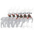 vidaXL Christmas Reindeers 6 Pcs, Christmas Lighting Display with 120 LEDs, Xmas Decoration for Indoor Outdoor, Holiday Ornament, Modern, Silver