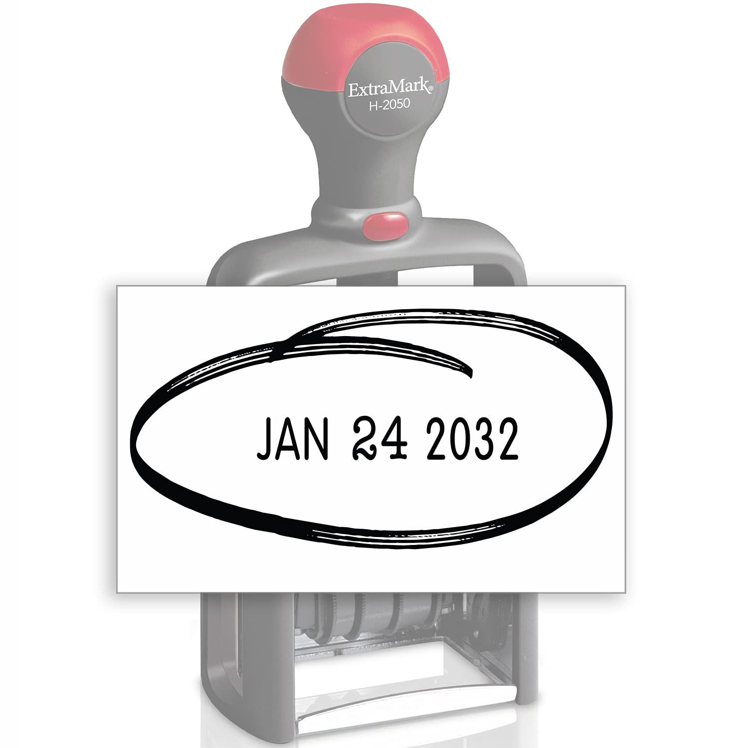 Heavy Duty Office Date Stamp - Brush Stroke Design - Self Inking Dater - Black Ink Color