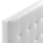 Modway Lily Tufted Faux Leather Upholstered King Headboard in White