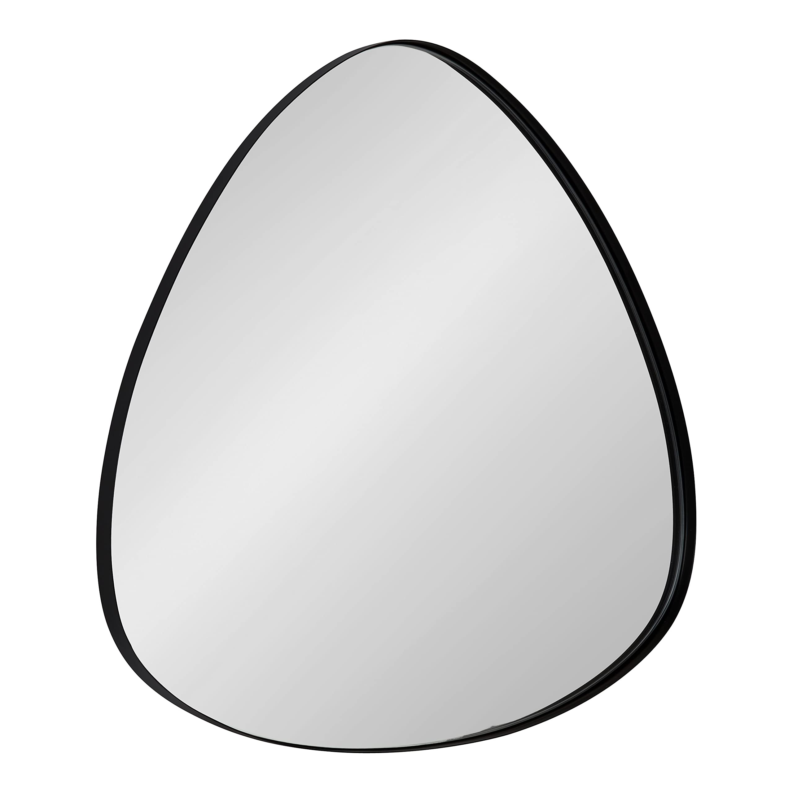 Kate and Laurel Rollo Modern Triangle Mirror, 24 x 24, Black, Geometric Decorative Mirror for Wall Decor