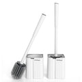 Y-in Hand 2 Pack Silicone Toilet Brush, Soft Toilet Bowl Cleaner Brush Set for Deep Cleaning. Bathroom Accessories with Long Han