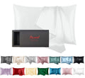 Real Mulberry Silk Pillowcase for Hair and Skin Made in USA, 22 Momme Anti Acne Silk Pillow Cases Queen with Zipper, 6A Grade 10