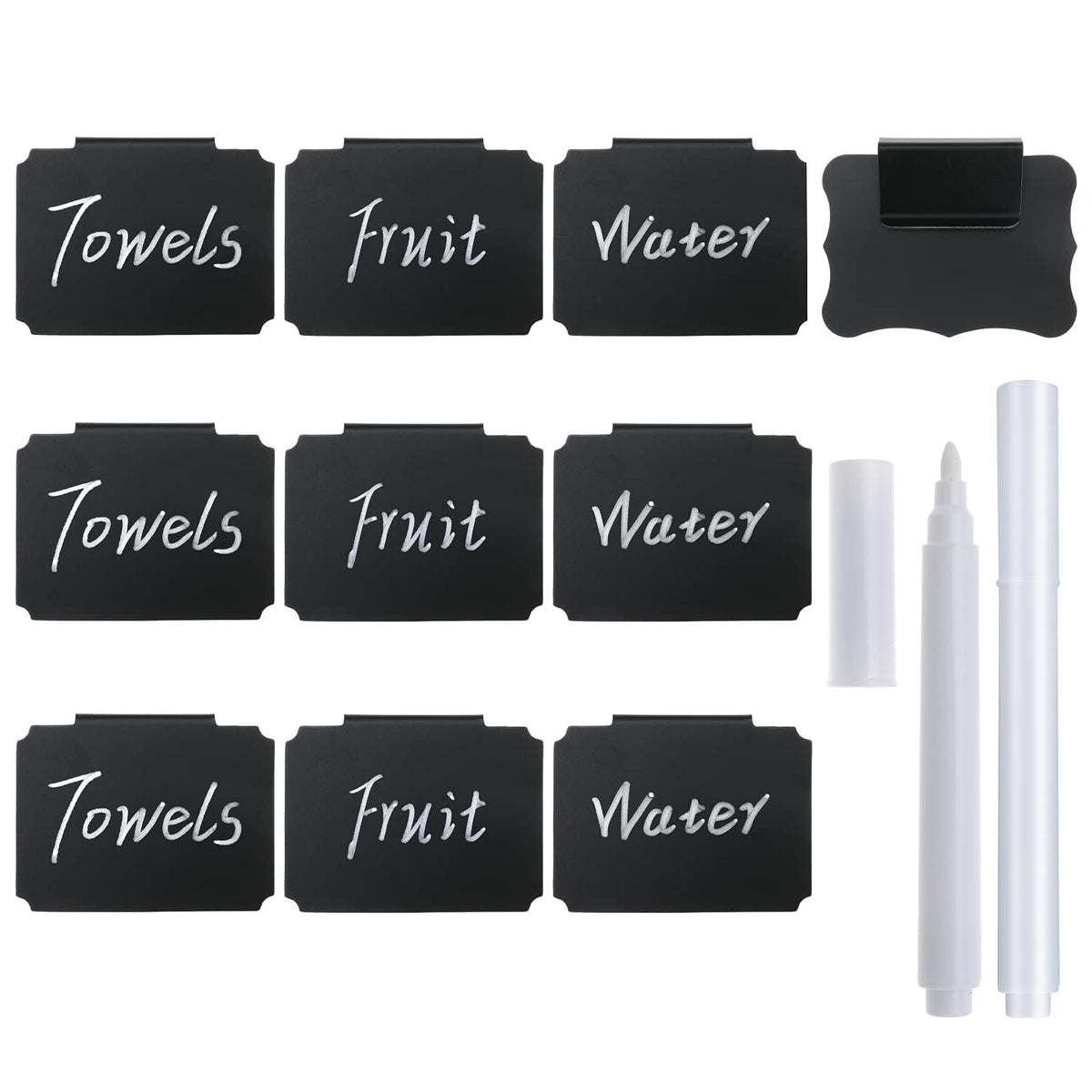 10 Plastic Basket Bin Label Clip On Removable Basket Label Kitchen Pantry Basket Label Clip With White Chalk Markers For Storage