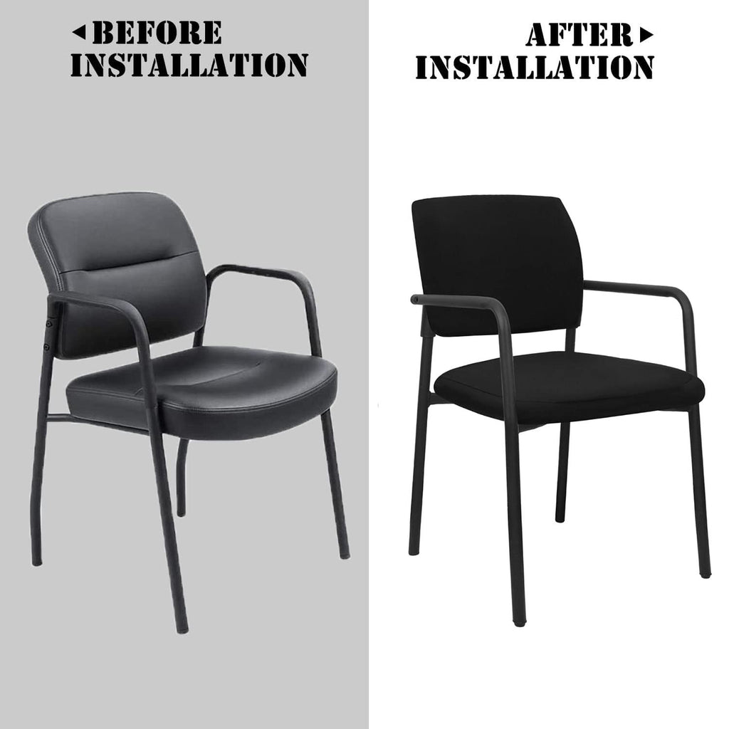 Deisy Dee Stretch Chair Slipcover Covers For Guest Reception Arm Chair (Only Chair Covers) C160 (Black)