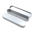 T Tulead Metal Stationery Box Pencil Case Empty Hinged Tin Box Silver Pen Holders 178X36X18Mm Stationery Box Containers Pack Of