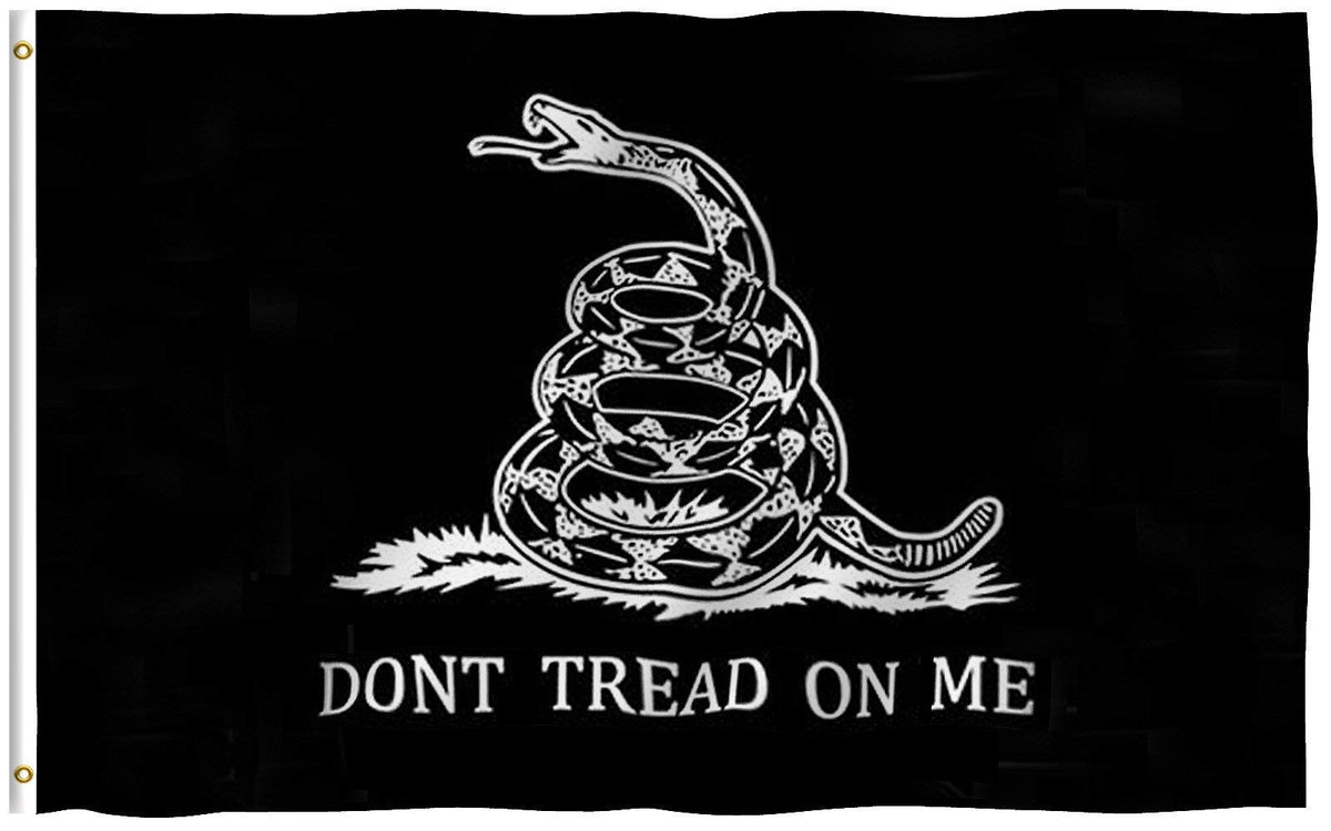 Anley Fly Breeze 3X5 Foot Black Don'T Tread On Me Flag - Vivid Color And Fade Proof - Canvas Header And Double Stitched - Flags