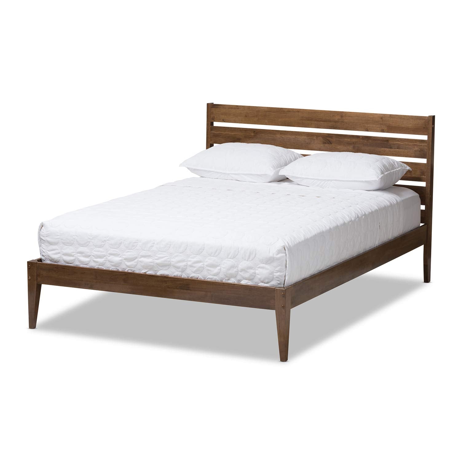 Baxton Studio Elmdon Walnut Wood King Platform Bed