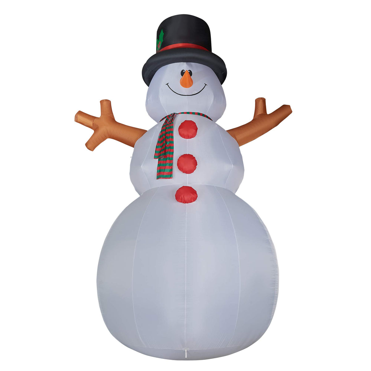 Fraser Hill Farm 10-Ft. Inflatable Christmas Snowman With Led Lights | Festive Holiday Blow-Up Decorations | Blower, Ropes, And Stakes Included | Fhfsnwm101-L, White