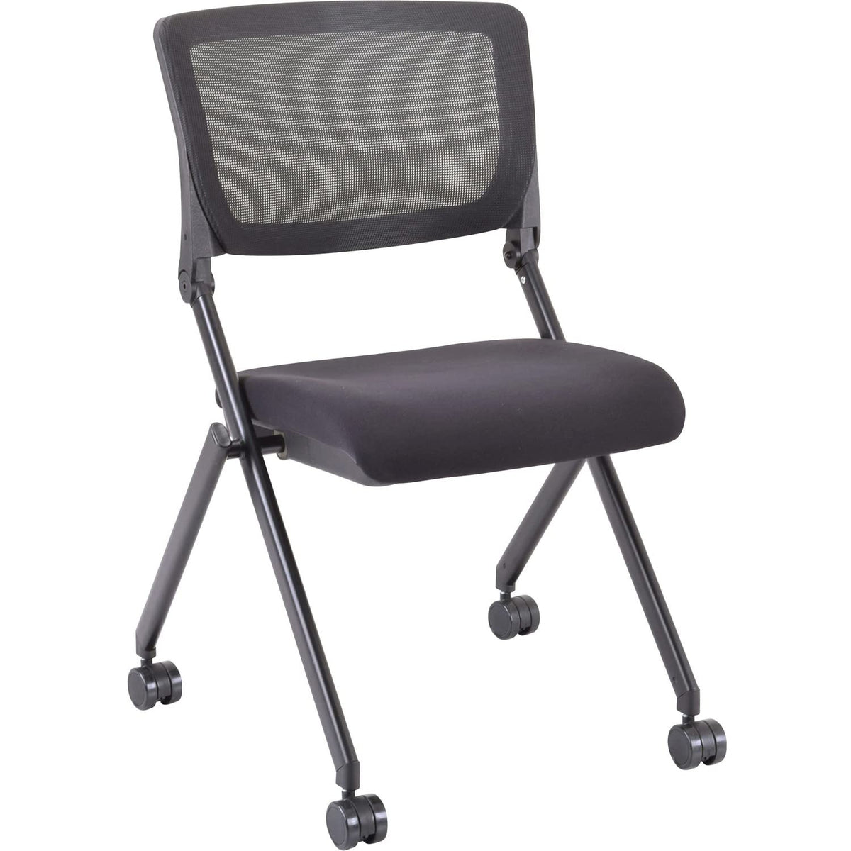 Lorell 41846 Nesting Chairs, Mobile, 20-1/4-Inch X22-7/8-Inch X35-3/8-Inch, 2/Ct, Bk