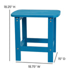 Flash Furniture Charlestown Tiered Commercial Poly Resin Adirondack Side Table - Blue - All-Weather - Indoor/Outdoor