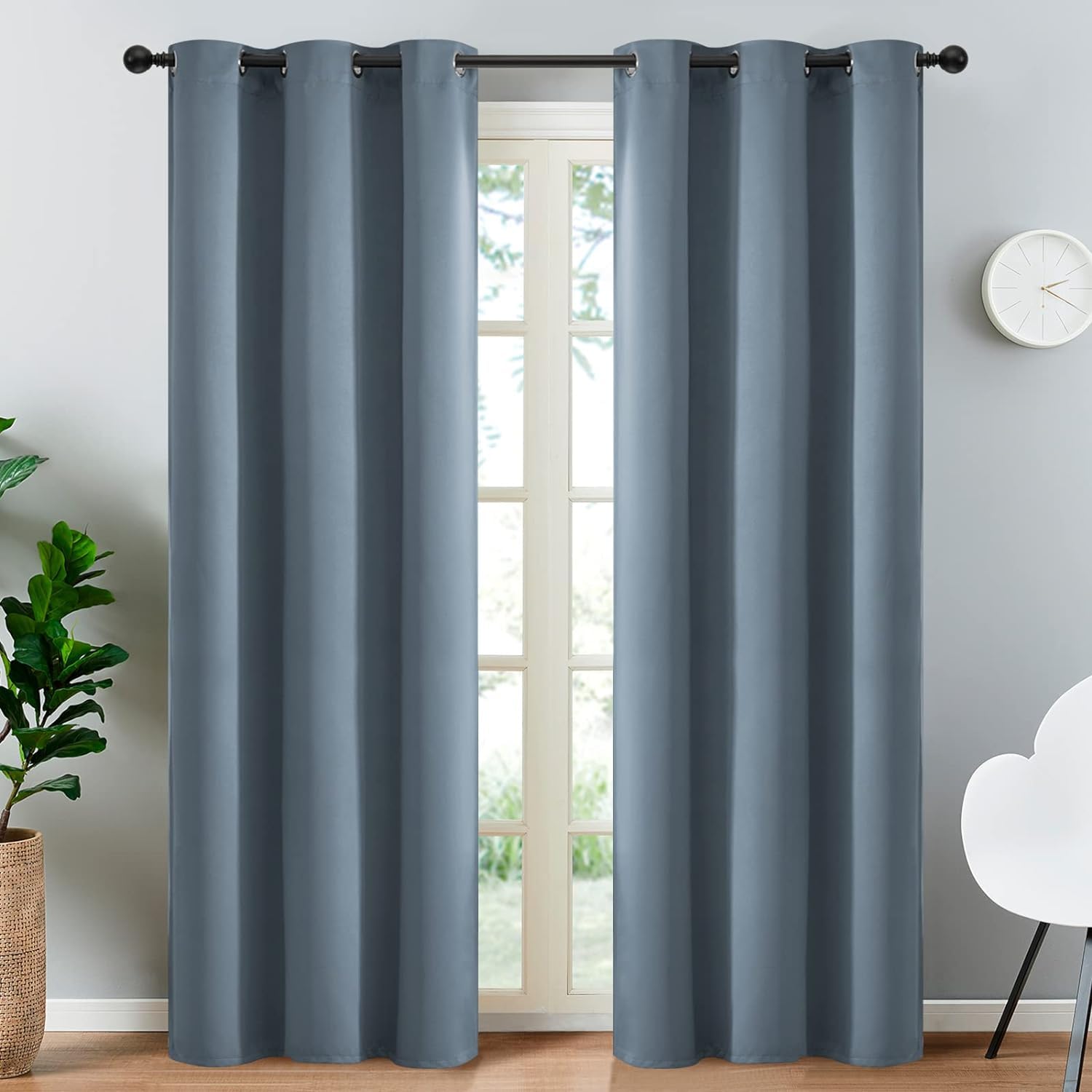 Yakamok Blackout Curtains Room Darkening Thermal Insulated With Grommet Window Curtain For Bedroom/Living Room(38Wx90L Inch, Sto