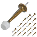 Homotek 20 Pack Heavy Duty Solid Rigid Door Stop With Soft Rubber Tip, Zinc Die Cast Door Stopper Protect Wall & Door,Brass Bron