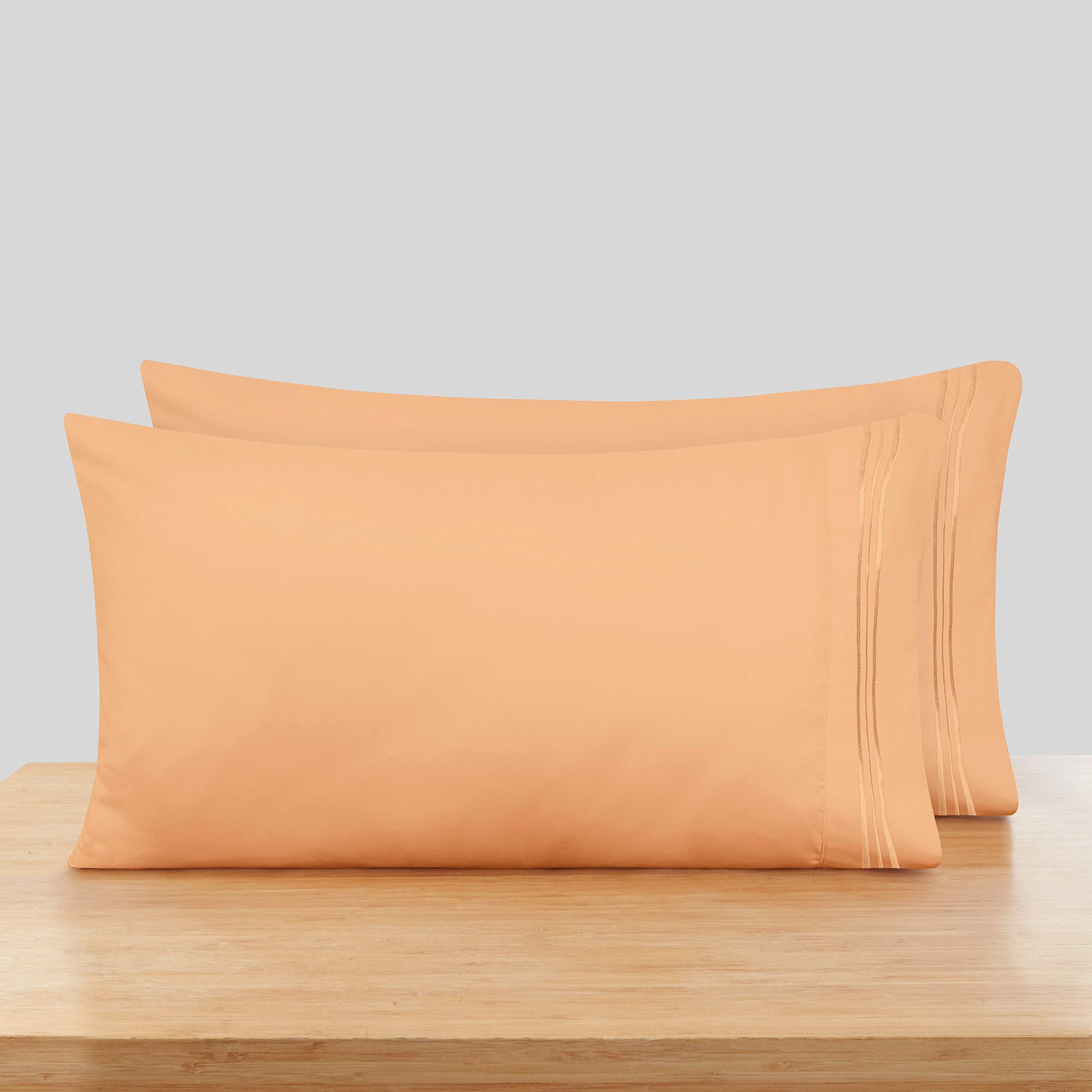 Nestl Orange King Pillow Cases 2 - Soft King Size Pillow Case, 1800 Brushed Microfiber Pillowcases, Envelope Closure Pillowcase,