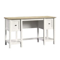 Sauder Cottage Road Computer Desk with Drawers and Storage Shelves, Small Study Desk, in Soft White finish
