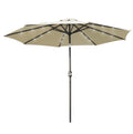 Sierra 9 Outdoor Patio Tilt Market Umbrella with Solar LED Lights