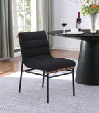 LILOLA LIVING Lahni Black Boucle Fabric Set of 2 Dining Chair with Black Iron Legs