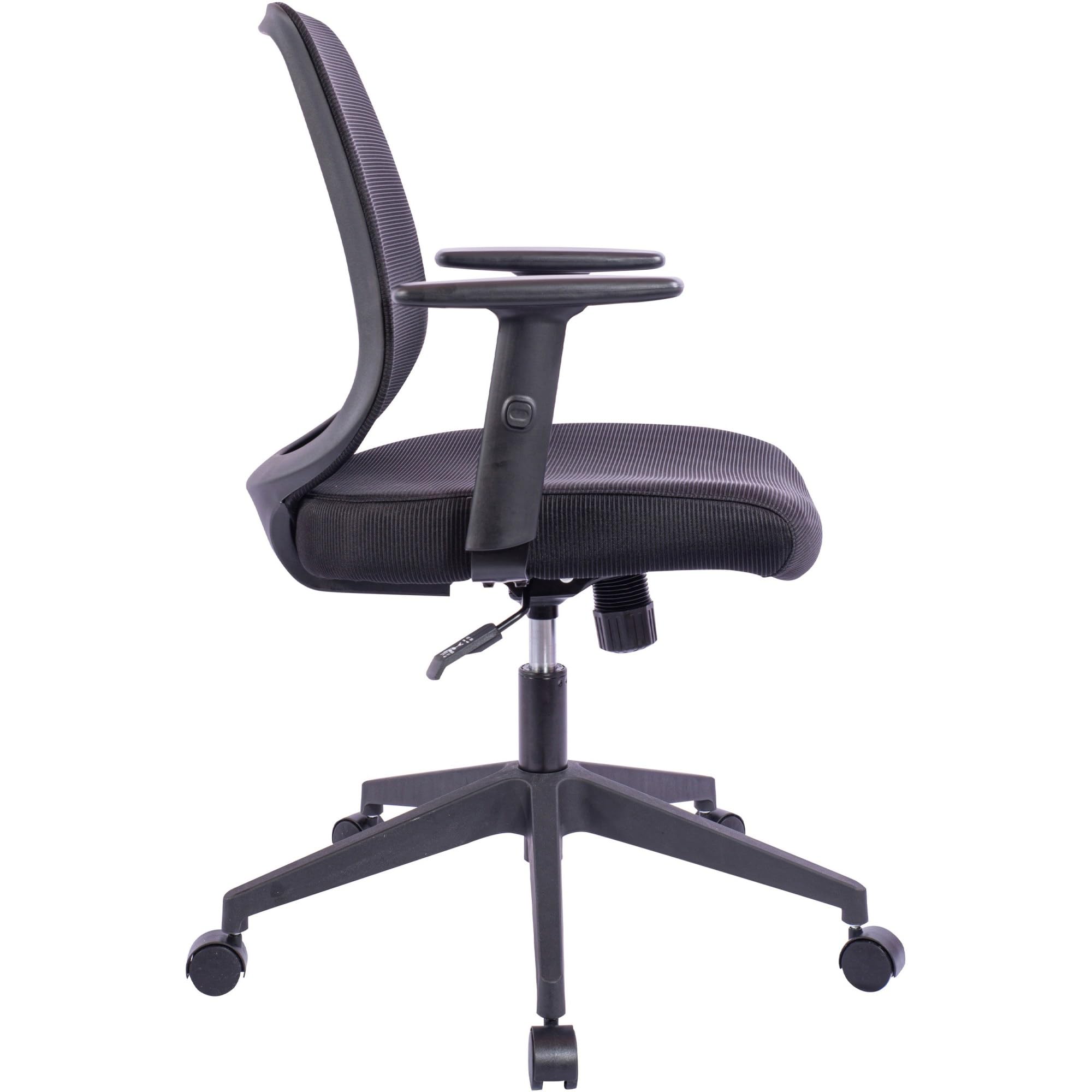 Lorell LYS Mid-Back Task Chair, Black