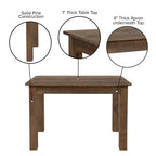 Flash Furniture Hercules 46" X 30" Rectangular Antique Rustic Solid Pine Farm Dining Table