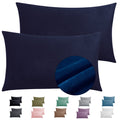 2 Pack Zippered Velvet Standard Pillowcases, Super Soft And Cozy Luxury Fuzzy Flannel Pillow Cases With Zipper, 20X26 Inches, Na