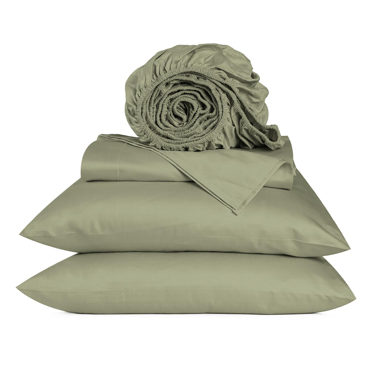 Urbanhut 800 Thread Count Luxury King Sheets Set, Solid Cotton Sheets (4 Pc Set) Quality - Sateen Sheets For King Size Bed - Smo