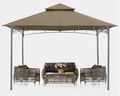 Abccanopy Gazebos For Patios 8X8 - Outdoor Steel Frame Gazebo For Lawn Backyard Garden Deck (Khaki)