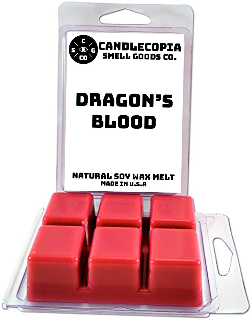 Candlecopia Dragons Blood Strongly Scented Hand Poured Vegan Wax Melts, 12 Scented Wax Cubes, 6.4 Ounces in 2 x 6-Packs